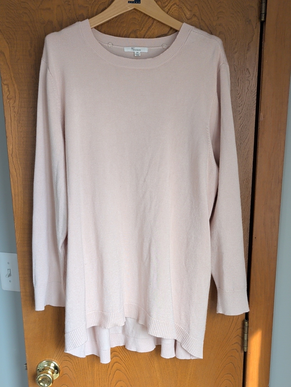 89th & Madison Pale Blush Long-Sleeve Knit Tunic